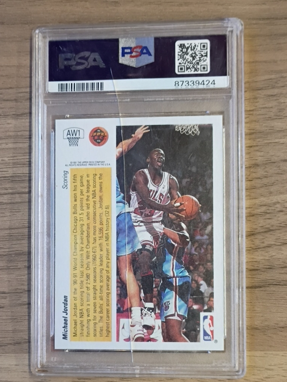 1991 Michael Jordan Upper Deck Award PSA Graded Mint 9 87339424 *Needs Reslab* - Picture 11 of 16